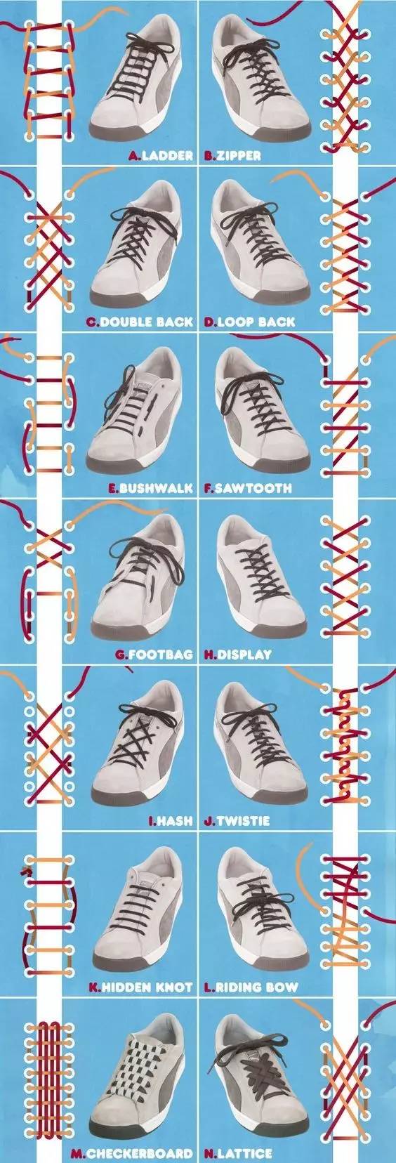 运动鞋带的穿法图解图片